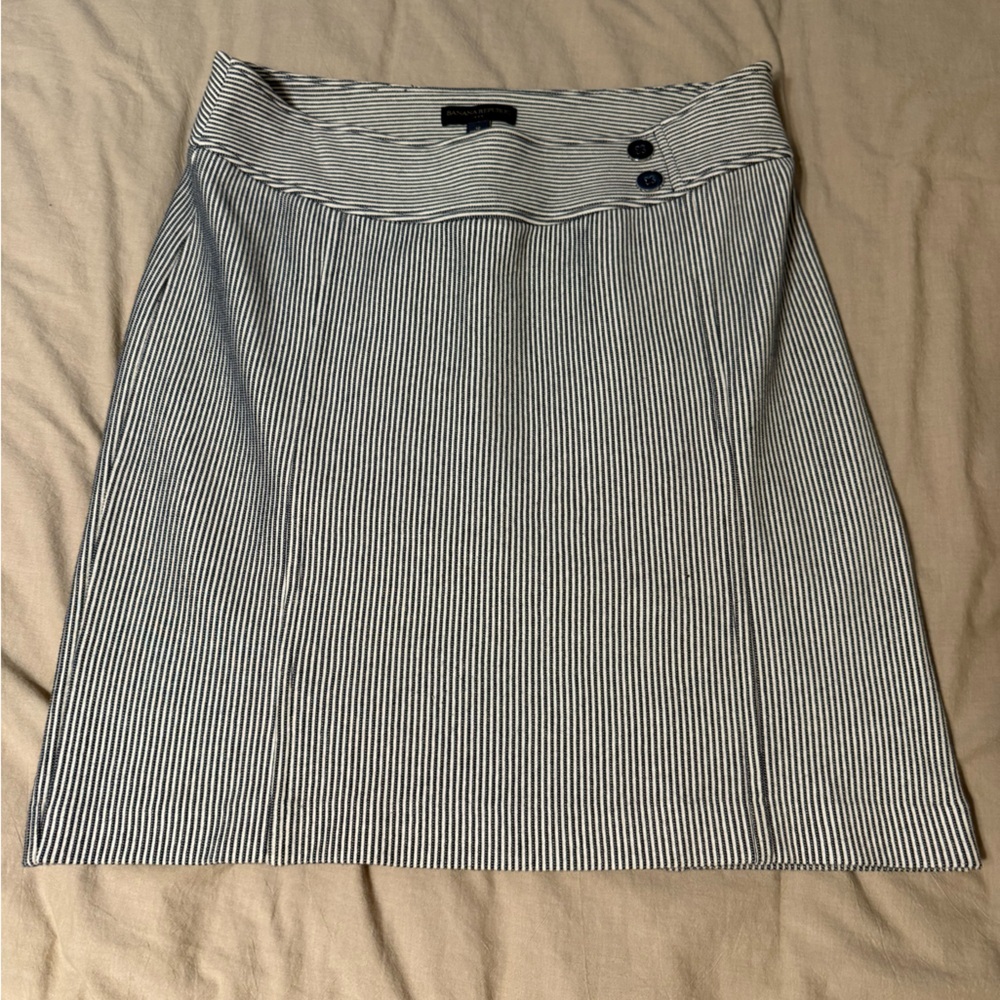Banana Republic Black and White Striped Pencil Skirt